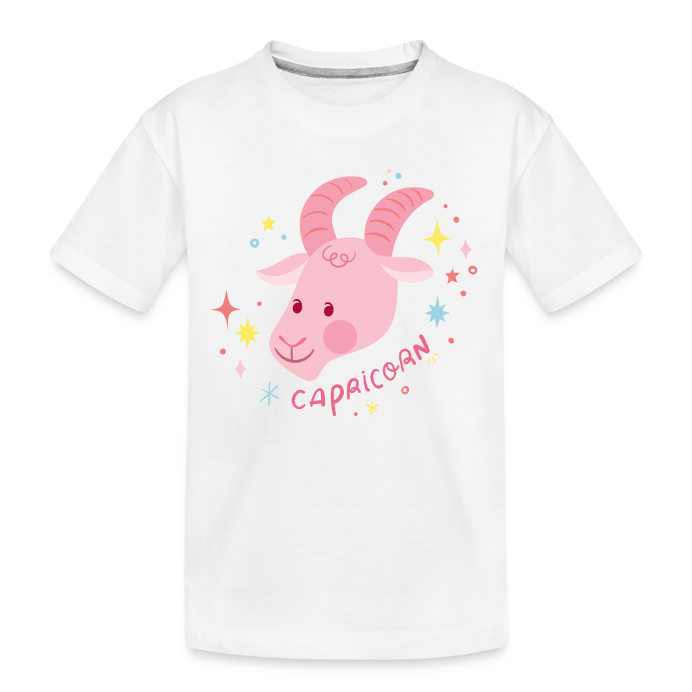 Kid’s Pinky Capricorn Premium Organic T-Shirt - white