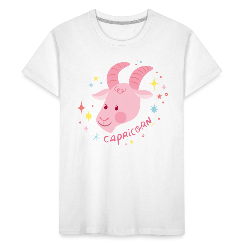 Kid’s Pinky Capricorn Premium Organic T-Shirt - white